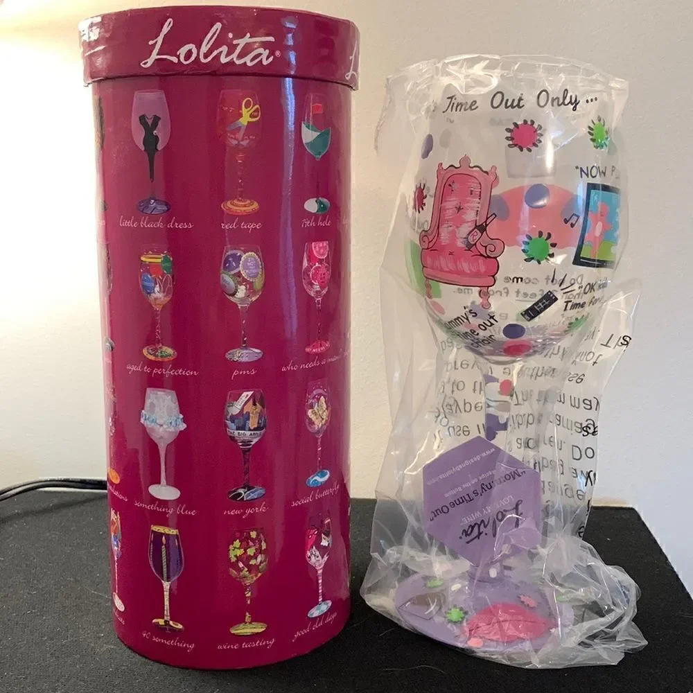 Lolita Hand Painted Wine Glass Mommy’s Time Out